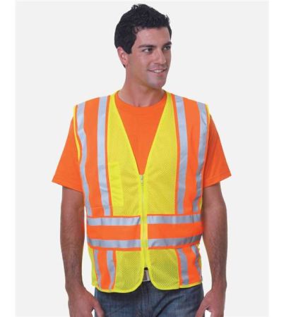 Bayside Unisex USA-Made ANSI Safety Mesh Vest 3787