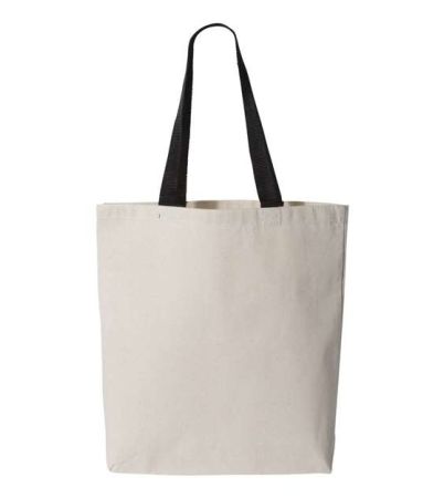 Q-Tees 11L Canvas Tote with Contrast-Color Handles Q4400