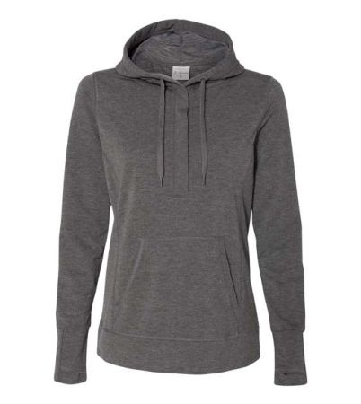J. America Women’s Omega Stretch Snap-Placket Hooded Sweatshirt 8431J