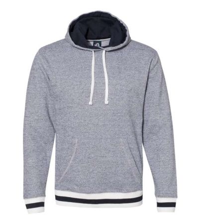 J. America Unisex Peppered Fleece Lapover Hooded Sweatshirt 8701J