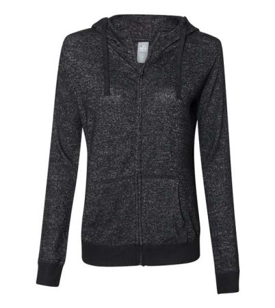 J. America Women’s Cozy Jersey Hooded Full-Zip 8656J
