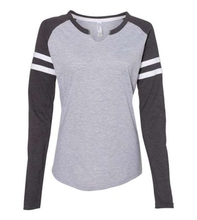 LAT Women's Fine Jersey Mash Up Long Sleeve T-Shirt 3534