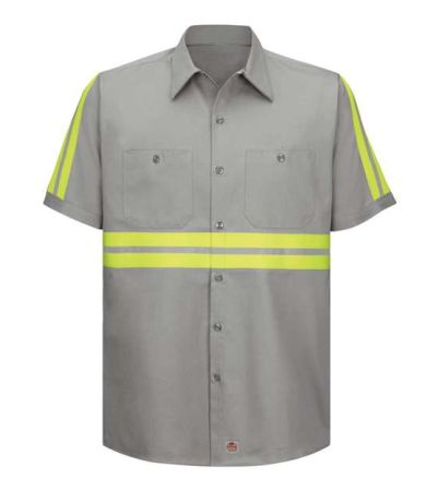 Red Kap Men's Enhanced Visibility Short Sleeve Cotton Work Shirt SC40E