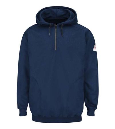 Bulwark Men's Flame Resistant Quarter-Zip Hooded Sweatshirt SEH8