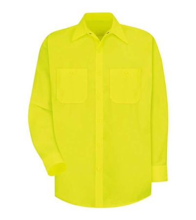 Red Kap Men's Tall Enhanced Visibility Long Sleeve Work Shirt SS14T