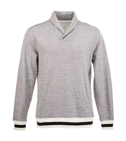 J. America Men's Peppered Fleece Shawl Collar Sweatshirt 8704