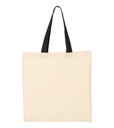 Q-Tees Economical Tote with Contrast-Color Handles QTB6000