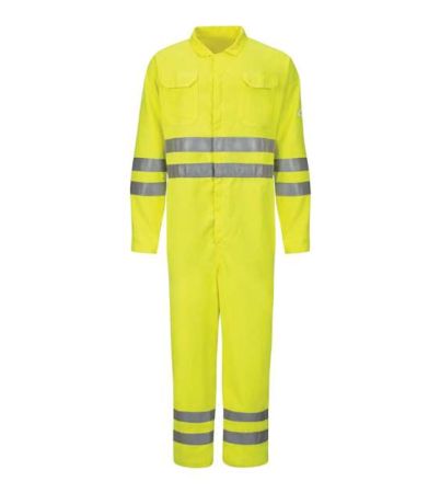 Bulwark Men's Hi-Vis Deluxe Coverall with Reflective Trim - CoolTouch® 2 - 7 oz. CMD8
