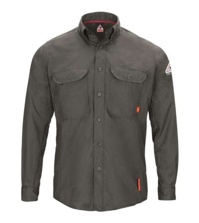 Bulwark Men's iQ Series® Long Sleeve Comfort Woven Lightweight Shirt QS50