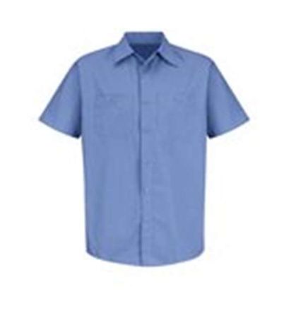 Red Kap Men's Tall Industrial Stripe Short Sleeve Work Shirt SB22T