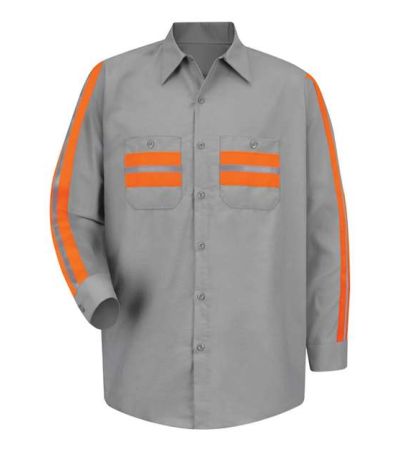 Red Kap Men's Tall Industrial Enhanced-Visibility Long Sleeve Work Shirt SP14ET