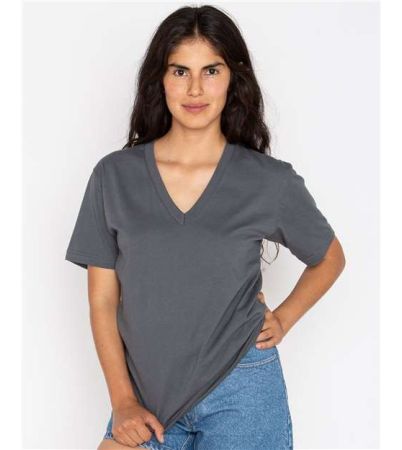 Los Angeles Apparel Unisex USA-Made Fine Jersey V-Neck T-Shirt 24056