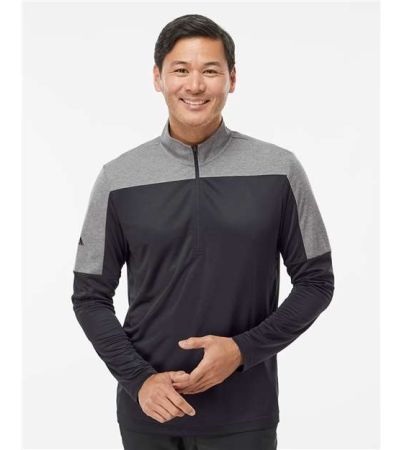 Adidas Men's Ultimate365 Lightweight Colorblocked Quarter-Zip Pullover A552