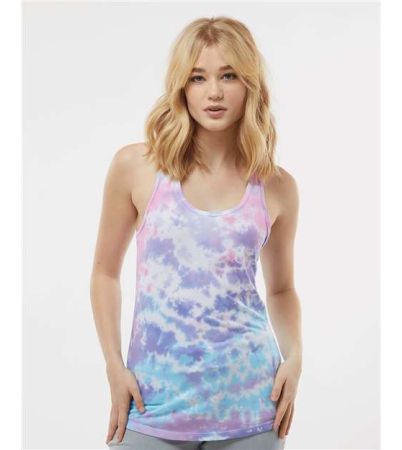 Colortone Women's Tie-Dyed Racerback Tank Top 3400Co