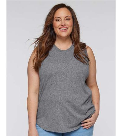 LAT Women's Curvy Relaxed Fine Jersey Tank 3892