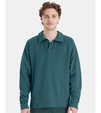 ComfortWash by Hanes Unisex Garment-Dyed Polo Collar Sweatshirt GDH490