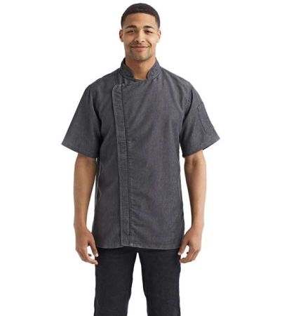 Artisan Collection by Reprime Unisex Zip-Close Short Sleeve Chef's Coat RP906