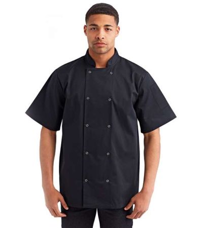 Artisan Collection by Reprime Unisex Ten Studded Front Short Sleeve Chef Coat RP664