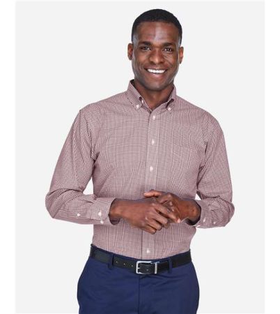 Devon & Jones Men's Crown Collection® Gingham Check Woven Dress Shirt D640