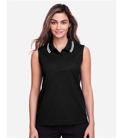 Devon & Jones Women's CrownLux Performance® Plaited Tipped Sleeveless Polo DG20SW