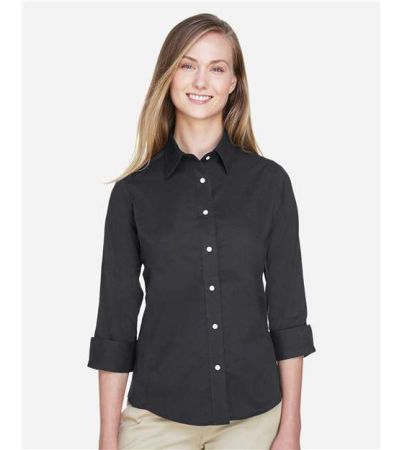 Devon & Jones Women's Perfect Fit™ Three-Quarter Sleeve Stretch Poplin Dress Shirt DP625W