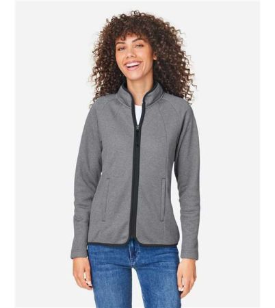 CORE365 Women's Venture Heathered Stripe Full-Zip Jacket CE72W
