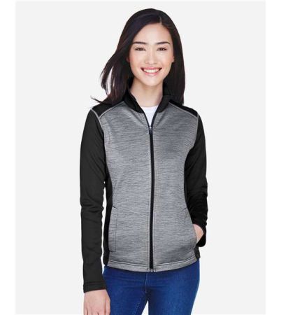 Devon & Jones Women's Newbury Colorblock Mélange Fleece Full-Zip Jacket DG796W