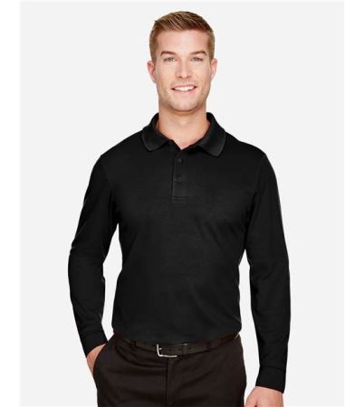 Devon & Jones Men's Tall CrownLux Performance® Plaited Long Sleeve Polo DG20LT