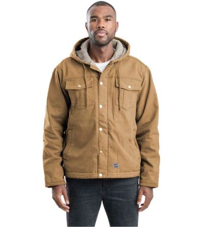 Berne Apparel Men's Vintage Washed Sherpa-Lined Hooded Jacket HJ57