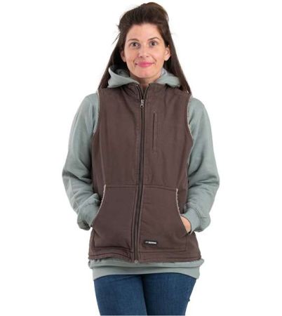 Berne Apparel Women's Sherpa-Lined Softstone Duck Vest WV15