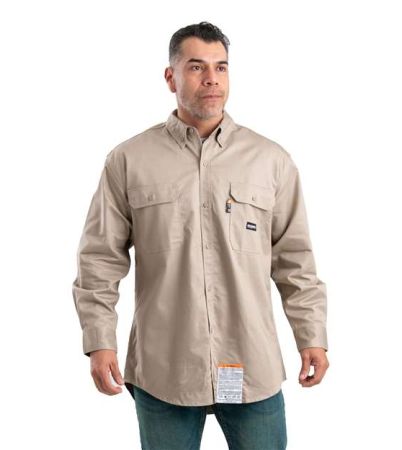 Berne Apparel Men's Tall Flame-Resistant Button Down Work Shirt FRSH10T