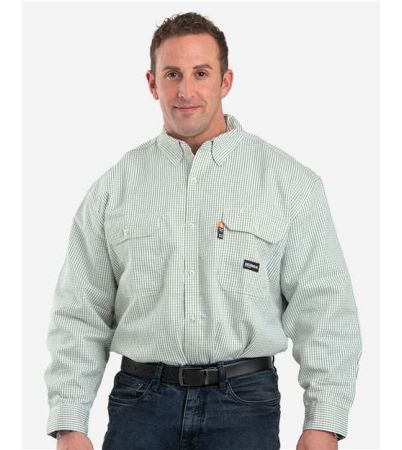 Berne Apparel Men's Tall Flame-Resistant Down Plaid Work Shirt FRSH21T