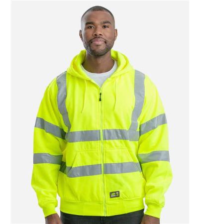 Berne Apparel Men's Berne Hi-Vis Class 3 Lined Hooded Sweatshirt HVF021