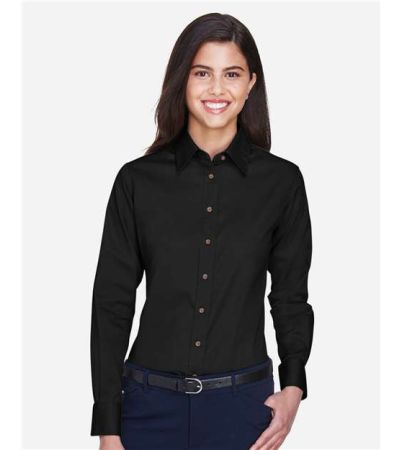 Harriton Women's Easy Blend™ Twill Dress Shirt with Stain-Release M500W