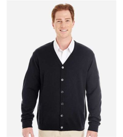 Harriton Men's Pilbloc™ V-Neck Button Cardigan Sweater M425