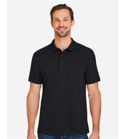 Harriton Men's Valiant Cotton Snag Protect Pocket Polo M205P