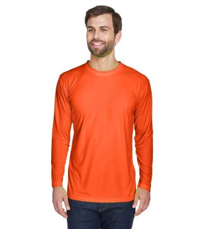 UltraClub Men's Cool & Dry Sport Long Sleeve Performance Interlock T-Shirt 8422U