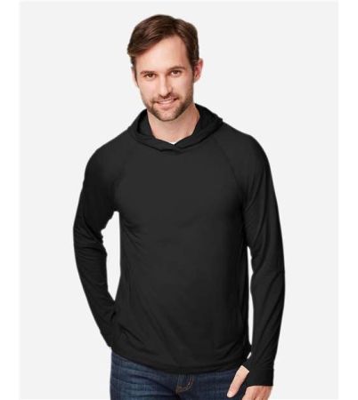 North End Unisex JAQ Stretch Performance Hooded Long Sleeve T-Shirt NE105