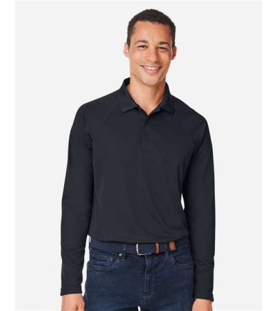 Harriton Men's Charge Snag and Soil Protect Long Sleeve Polo M208L