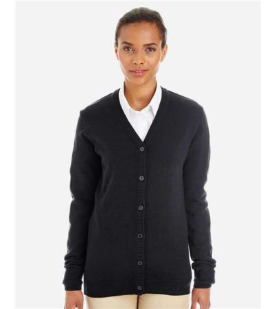 Harriton Women's Pilbloc V-Neck Button Cardigan Sweater M425W