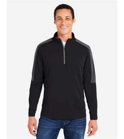 CORE365 Men's Market Snag Protect Mesh Colorblock Quarter-Zip Pullover CE404