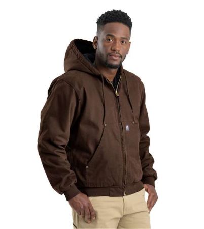 Berne Apparel Men's Tall Heartland Washed Cotton Duck Hooded Jacket HJ375T