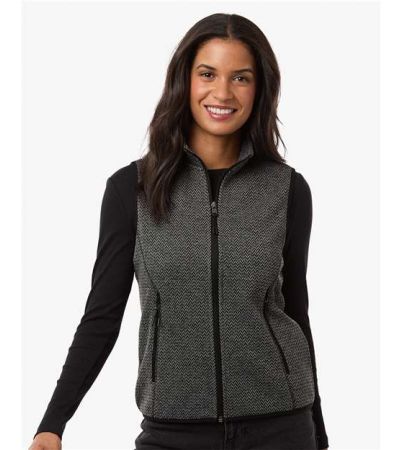 North End Women's Jasper Jacquard Fleece Vest NE731W