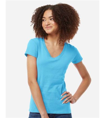 Tultex Women's Fine Jersey V-Neck T-Shirt 214M