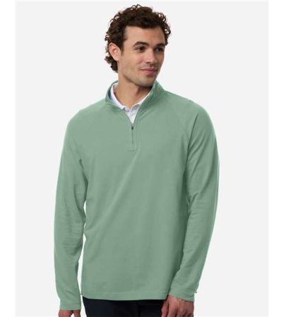 Devon & Jones Men's Seaton Pebble Textured Quarter-Zip Pullover DG402