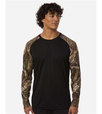 RealTree Unisex Realtree® Performance Colorblocked Long Sleeve T-Shirt RT3104