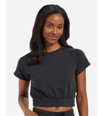 Boxercraft Women's French Terry Short Sleeve Cropped Crewneck Sweatshirt BW2103