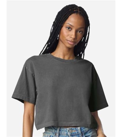 American Apparel Women's Heavyweight Cotton Garment-Dyed Boxy Cropped Tee 1302GD