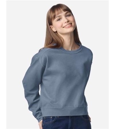 Comfort Colors Women's Garment-Dyed Mid-Length Crewneck Sweatshirt 1566L