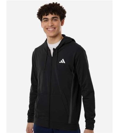 Adidas Men's Game & Go Fleece Full-Zip Hooded Sweatshirt AT208
